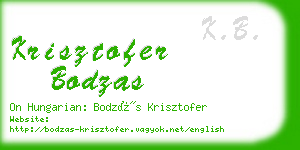 krisztofer bodzas business card